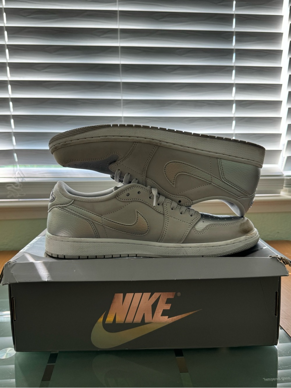 Nike Men’s Low-Top Sneakers in Light Gray/Off-White
